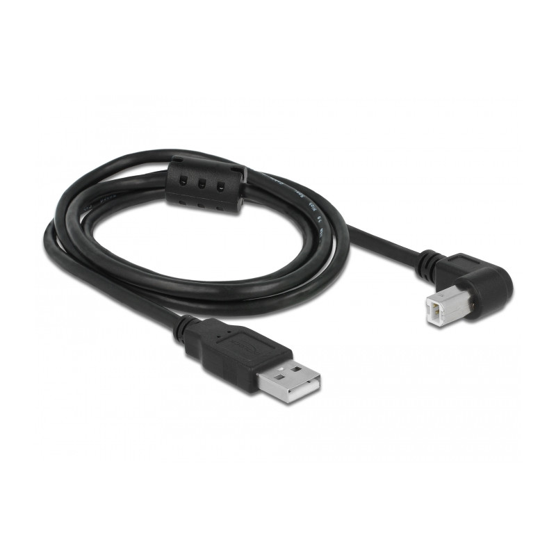 Delock Kabel USB 2.0 Typ-A Stecker - USB 2.0 Typ-B Stecker gewinkelt 1 m schwarz