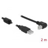 Delock Kabel USB 2.0 Typ-A Stecker - USB 2.0 Typ-B Stecker gewinkelt 2 m schwarz