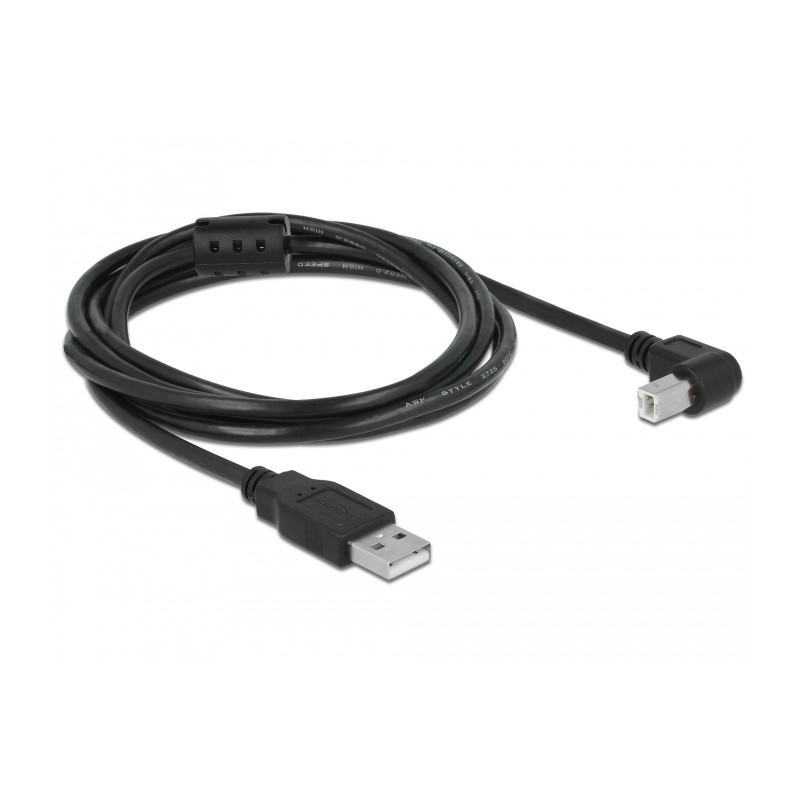 Delock Kabel USB 2.0 Typ-A Stecker - USB 2.0 Typ-B Stecker gewinkelt 2 m schwarz