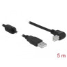 Delock Kabel USB 2.0 Typ-A Stecker - USB 2.0 Typ-B Stecker gewinkelt 5 m schwarz