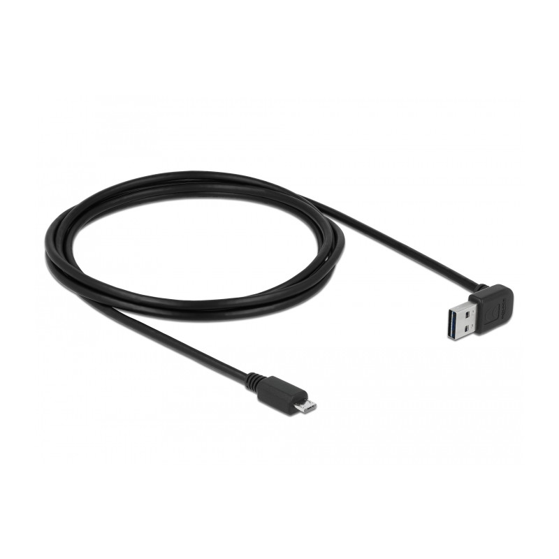 Delock Kabel EASY-USB 2.0 Typ-A Stecker gewinkelt oben / unten - USB 2.0 Typ Micro-B Stecker 2 m