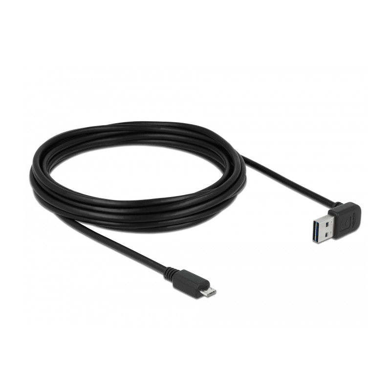 Delock Kabel EASY-USB 2.0 Typ-A Stecker gewinkelt oben / unten - USB 2.0 Typ Micro-B Stecker 5 m