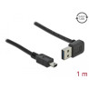 Delock Kabel EASY-USB 2.0 Typ-A Stecker gewinkelt oben / unten - USB 2.0 Typ Mini-B Stecker 1 m