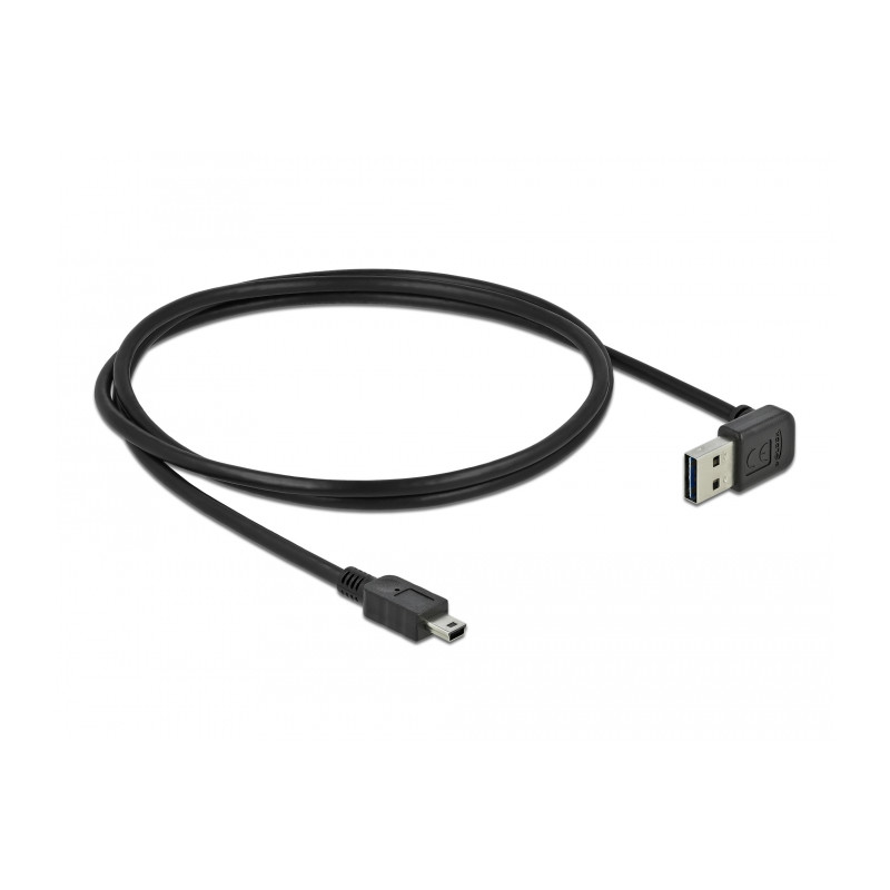 Delock Kabel EASY-USB 2.0 Typ-A Stecker gewinkelt oben / unten - USB 2.0 Typ Mini-B Stecker 1 m