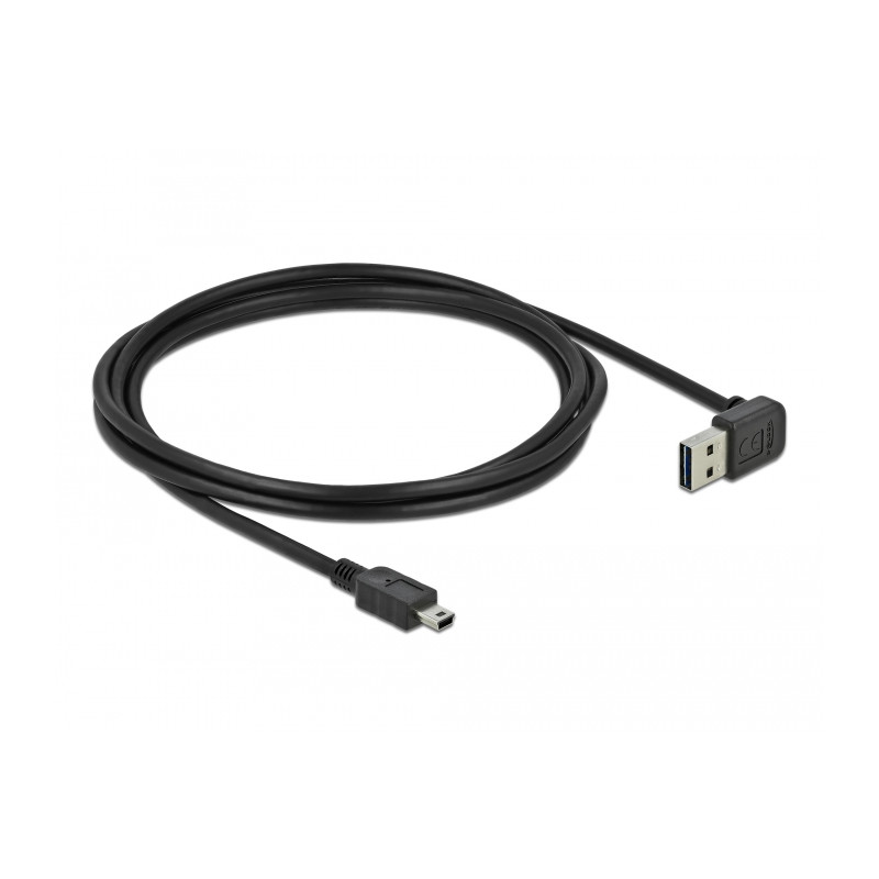 Delock Kabel EASY-USB 2.0 Typ-A Stecker gewinkelt oben / unten - USB 2.0 Typ Mini-B Stecker 2 m