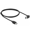 Delock Verlängerungskabel EASY-USB 2.0 Typ-A Stecker gewinkelt oben / unten - USB 2.0 Typ-A Buchse schwarz 1 m