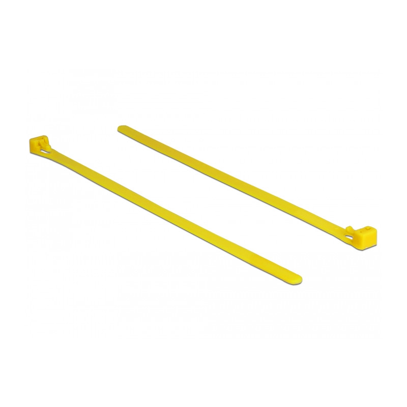 Delock Kabelbinder wiederverwendbar hitzebeständig L 200 x B 7,5 mm 100 Stück gelb