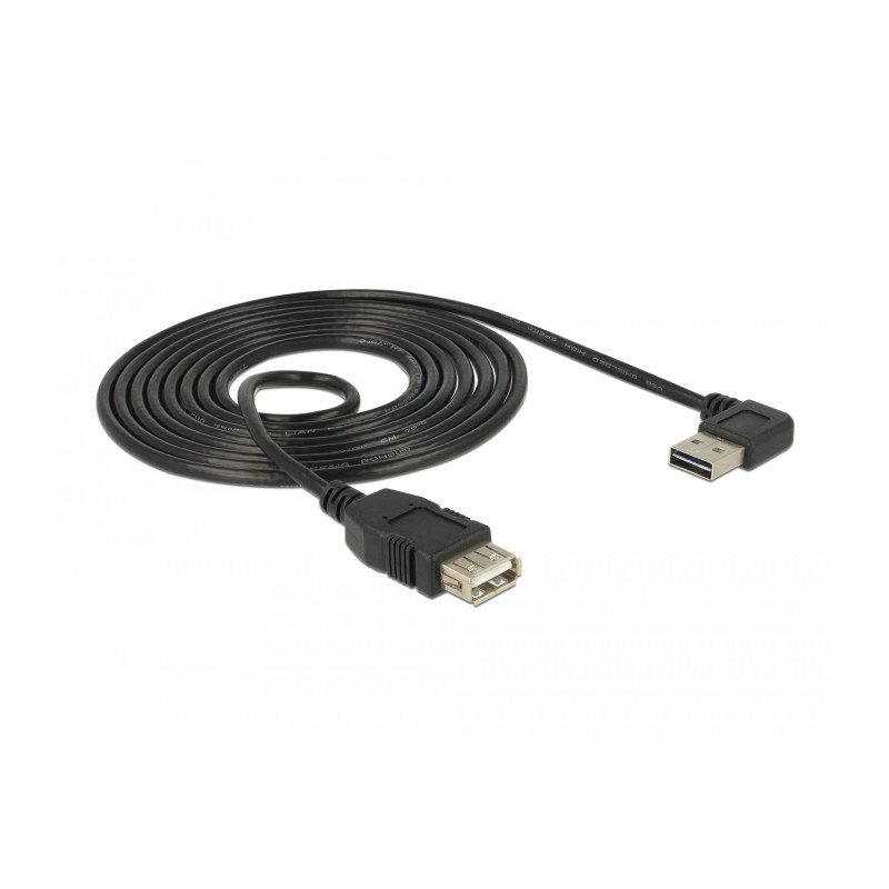 Delock Verlängerungskabel EASY-USB 2.0 Typ-A Stecker gewinkelt links / rechts - USB 2.0 Typ-A Buchse 2 m