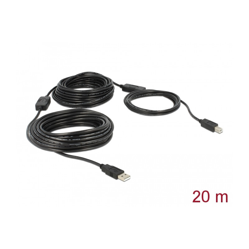 Delock Kabel USB 2.0 Typ-A Stecker - USB 2.0 Typ-B Stecker 20 m