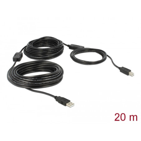 Delock Kabel USB 2.0 Typ-A Stecker - USB 2.0 Typ-B Stecker 20 m