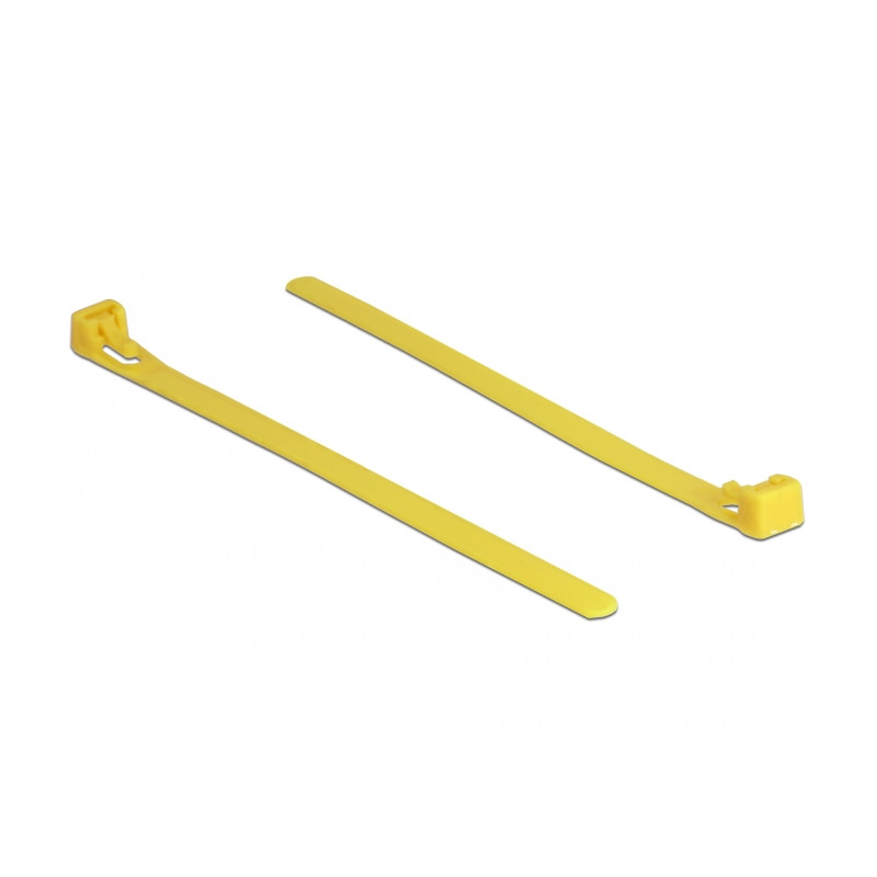 Delock Kabelbinder wiederverwendbar hitzebeständig L 150 x B 7,5 mm 100 Stück gelb