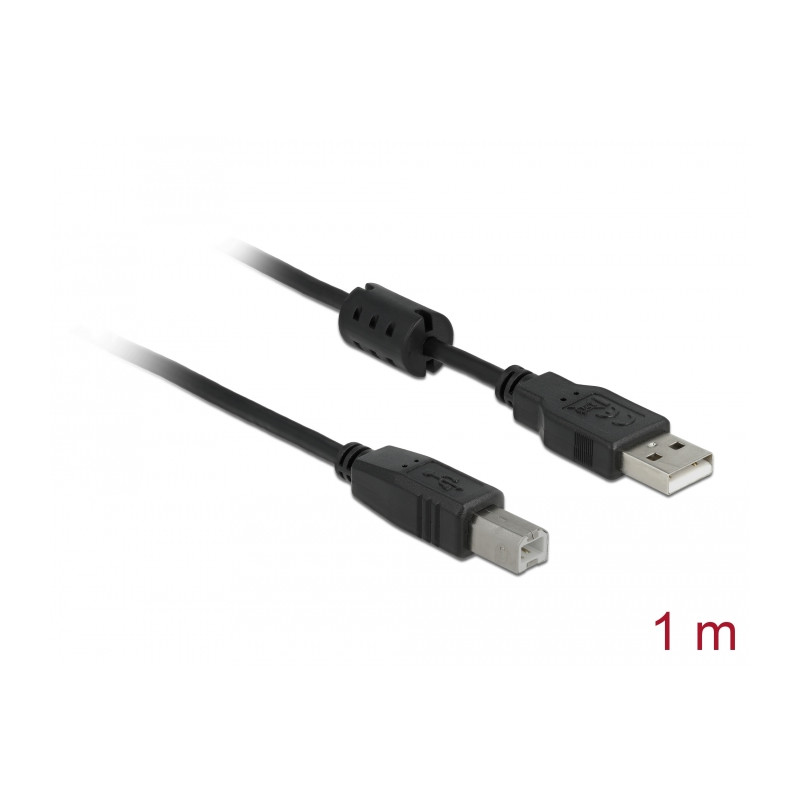 Delock Kabel USB 2.0 Typ A Stecker - USB 2.0 Typ B Stecker 1 m schwarz