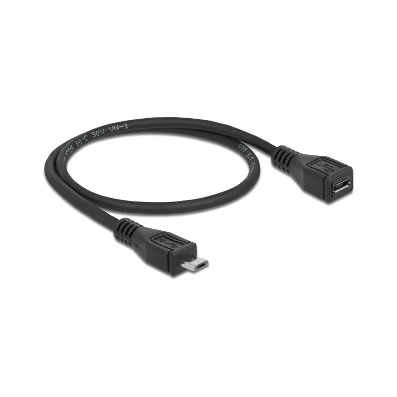 Delock Verlängerungskabel USB 2.0 Typ Micro-B Stecker - USB 2.0 Typ Micro-B Buchse 0,5 m