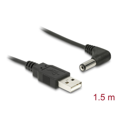 Delock Kabel USB Power - DC 5,5 x 2,1 mm Stecker 90° 1,5 m