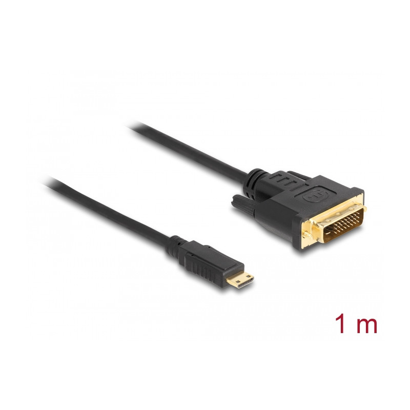 Delock HDMI Kabel Mini-C Stecker - DVI 24+1 Stecker 1 m