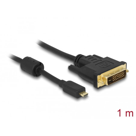 Delock HDMI Kabel Micro-D Stecker - DVI 24+1 Stecker 1 m