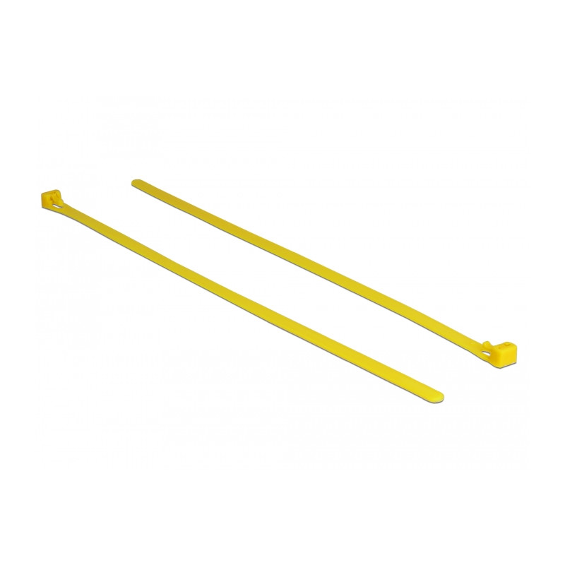 Delock Kabelbinder wiederverwendbar hitzebeständig L 300 x B 7,6 mm 100 Stück gelb