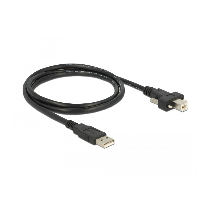 Delock Kabel USB 2.0 Typ A Stecker - USB 2.0 Typ B Stecker mit Schrauben 1 m