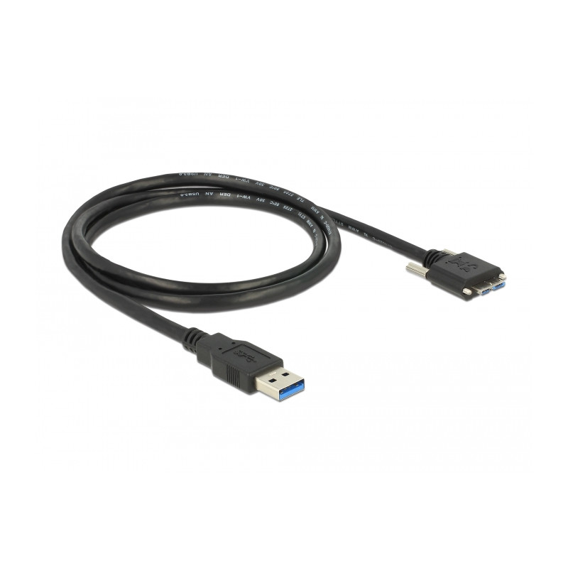 Delock USB 5 Gbps Kabel Typ-A Stecker zu USB 5 Gbps Typ Micro-B Stecker mit Schrauben 1 m