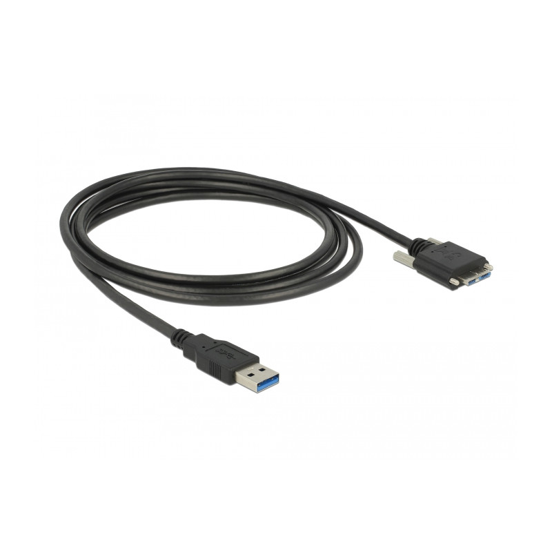 Delock USB 5 Gbps Kabel Typ-A Stecker zu USB 5 Gbps Typ Micro-B Stecker mit Schrauben 3 m
