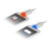 Delock Daten- und Ladekabel USB 2.0-A Stecker - Micro USB-B Stecker mit Leuchtanzeige weiß