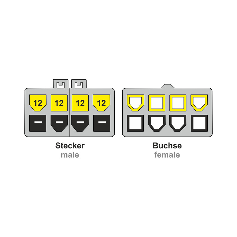 Delock Verlängerungskabel Stromversorgung 8 Pin EPS Stecker (2 x 4 Pin) - 8 Pin EPS Buchse 44 cm