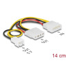 Delock Stromkabel 4 Pin Stecker - 1 x 4 Pin Buchse + 1 x 3 Pin Stecker (Lüfter) 14 cm