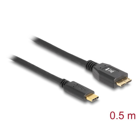 Delock USB 10 Gbps Kabel USB Type-C™ Stecker zu USB Typ Micro-B Stecker 0,5 m