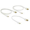 Delock Daten- und Schnellladekabel USB 2.0 Typ-A Stecker - USB 2.0 Typ Micro-B Stecker 3 Stück Set weiß