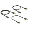 Delock Daten- und Schnellladekabel USB 2.0 Typ-A Stecker - USB 2.0 Typ Micro-B Stecker 3 Stück Set schwarz