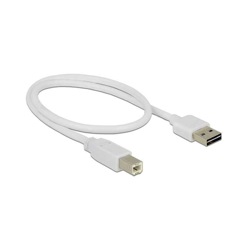 Delock Kabel EASY-USB 2.0 Typ-A Stecker - USB 2.0 Typ-B Stecker 0,5 m weiß