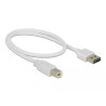 Delock Kabel EASY-USB 2.0 Typ-A Stecker - USB 2.0 Typ-B Stecker 0,5 m weiß