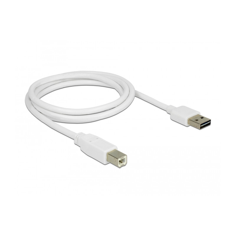 Delock Kabel EASY-USB 2.0 Typ-A Stecker - USB 2.0 Typ-B Stecker 1 m weiß