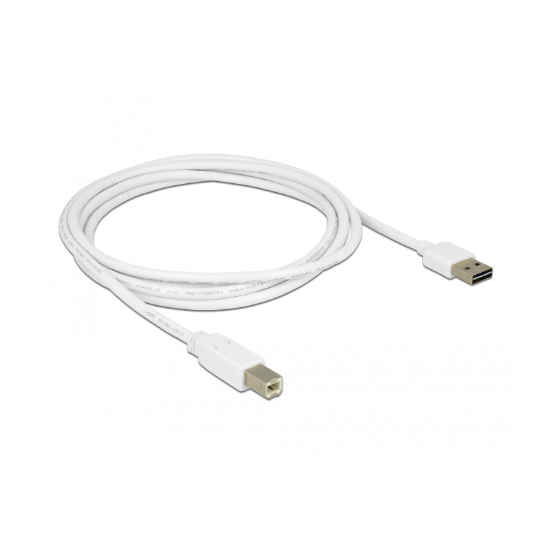 Delock Kabel EASY-USB 2.0 Typ-A Stecker - USB 2.0 Typ-B Stecker 2 m weiß