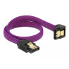 Delock SATA 6 Gb/s Kabel gerade auf unten gewinkelt 30 cm violett
