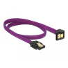 Delock SATA 6 Gb/s Kabel gerade auf unten gewinkelt 50 cm violett