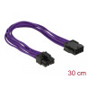 Delock Verlängerungskabel Stromversorgung 8 Pin EPS Stecker - 8 Pin EPS Buchse Textilummantelung violett