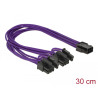Delock Stromkabel PCI Express 6 Pin Buchse - 2 x 8 Pin Stecker Textilummantelung violett