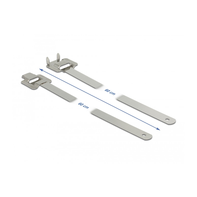 Delock Edelstahlkabelbinder wiederverwendbar mit Faltverschluss L 600 x B 10 mm 10 Stück