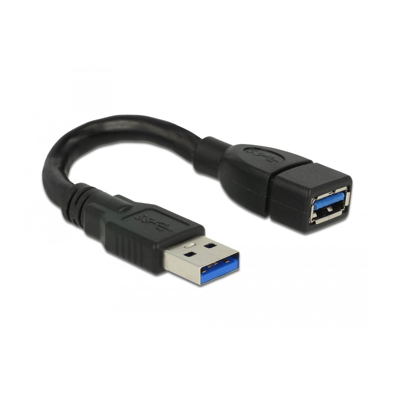Delock Kabel USB 5 Gbps Typ-A Stecker zu USB 5 Gbps Typ-A Buchse ShapeCable 0,15 m
