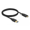 Delock USB 10 Gbps Kabel Typ-A Stecker zu USB Type-C™ Stecker mit Schrauben seitlich 1 m