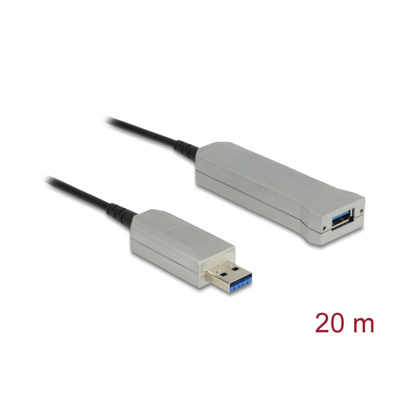 Delock Aktives Optisches Kabel USB 5 Gbps Typ-A Stecker zu Typ-A Buchse 20 m
