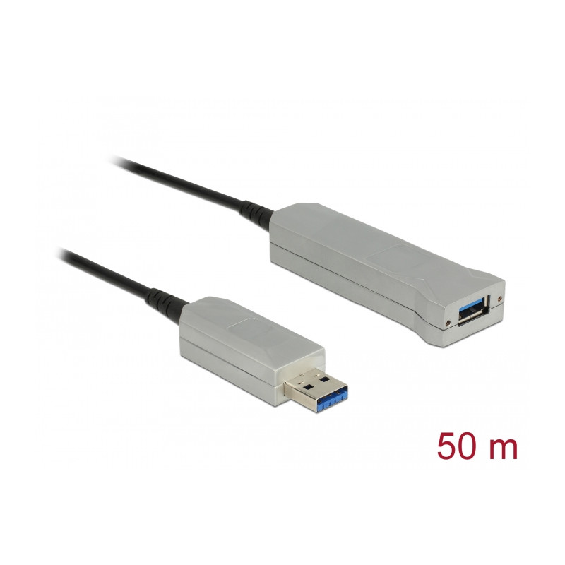 Delock Aktives Optisches Kabel USB 5 Gbps Typ-A Stecker zu Typ-A Buchse 50 m