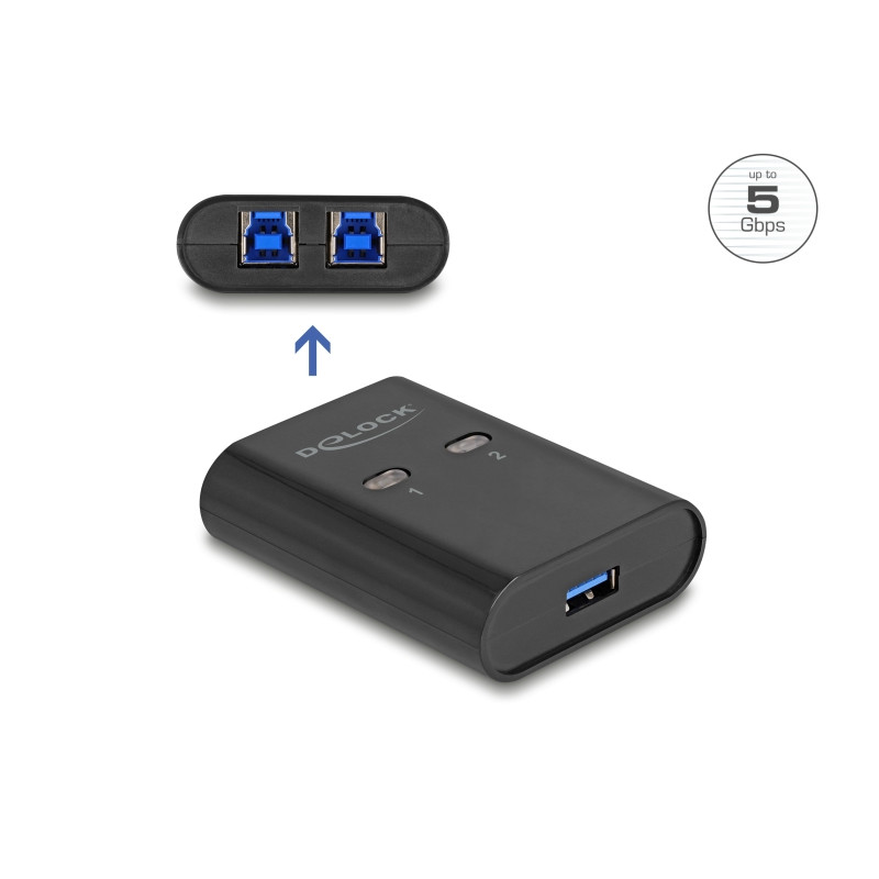 Delock USB 5 Gbps Switch für 2 PC an 1 Gerät
