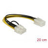 Delock Stromkabel PCI Express 6 Pin Buchse - PCI Express 8 Pin Stecker 20 cm