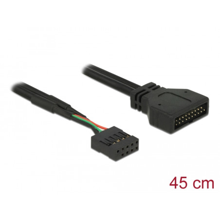 Delock Kabel USB 2.0 Pin Header Buchse - USB 3.0 Pin Header Stecker 45 cm