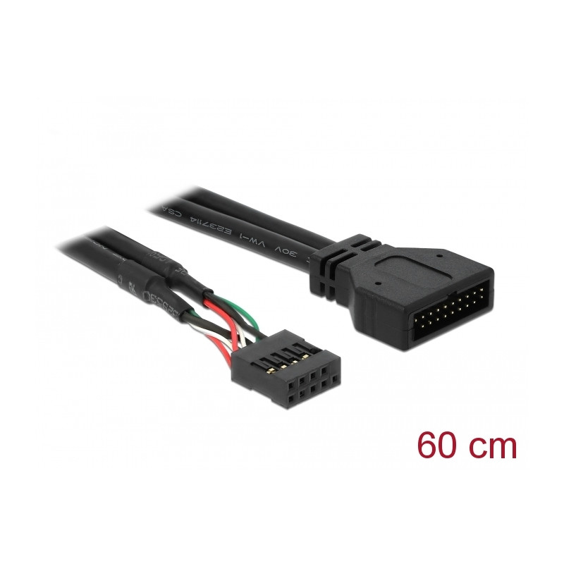 Delock Kabel USB 2.0 Pin Header Buchse - USB 3.0 Pin Header Stecker 60 cm
