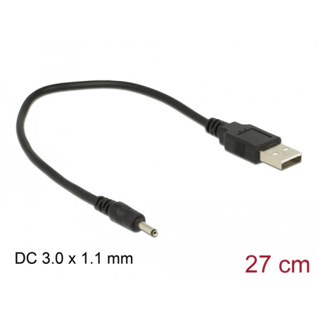 Delock Kabel USB Typ-A Stecker Power - DC 3,0 x 1,1 mm Stecker 27 cm