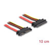 Delock Verlängerungskabel SATA 6 Gb/s 22 Pin Stecker - SATA 22 Pin Buchse (5 V + 12 V) 10 cm