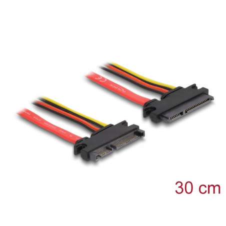 Delock Verlängerungskabel SATA 6 Gb/s 22 Pin Stecker - SATA 22 Pin Buchse (5 V + 12 V) 30 cm